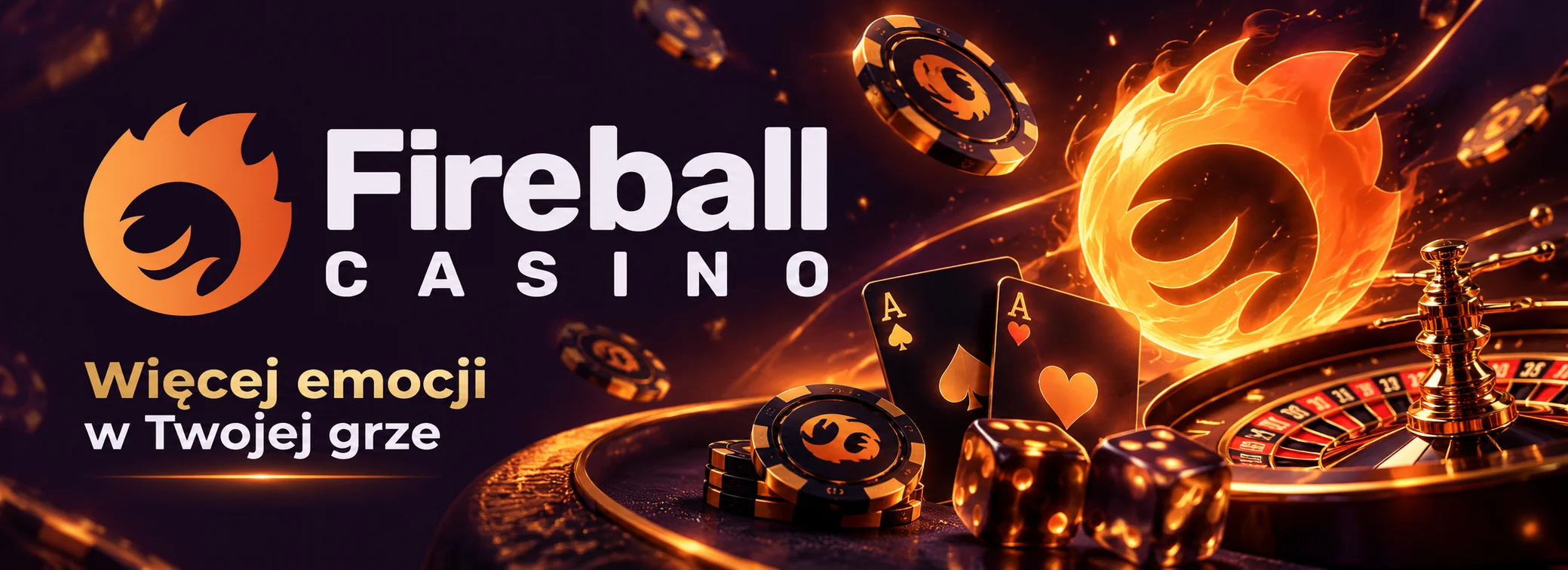 Baner Fireball Casino z bonusem powitalnym 5 000 zł i 5 000 darmowych spinów